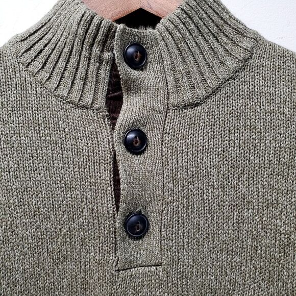 CHAPS Men's Quarter Zip Henley Long Sleeves Sweater in Size S - Picture 6 of 9